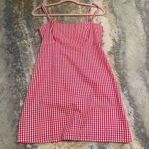 Brandy Melville red and white checkered dress